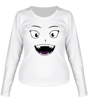 Женская футболка длинный рукав Лицо вампира в стиле аниме