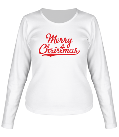 Женская футболка длинный рукав Merry christmass