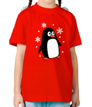 Детская футболка Пингвин под снегом фото