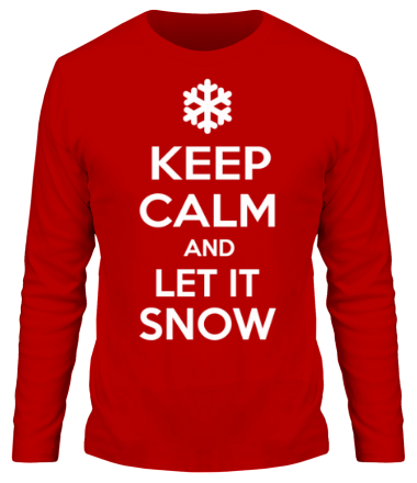 Мужская футболка длинный рукав Keep calm and let it snow