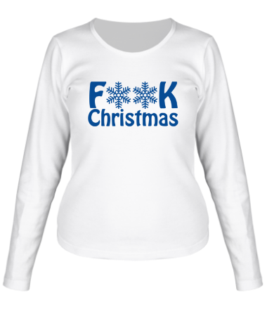 Женская футболка длинный рукав F@ck christmass