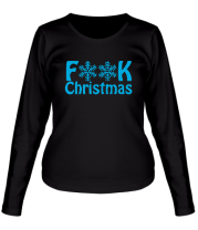 Женская футболка длинный рукав F@ck christmass