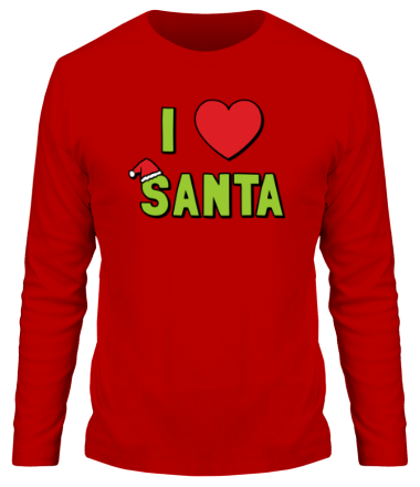 Мужская футболка длинный рукав I love santa