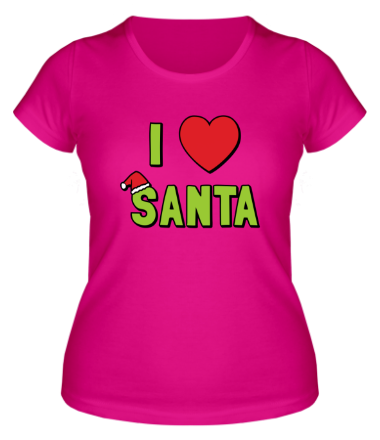 Женская футболка I love santa