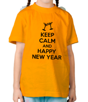 Детская футболка Keep calm and happy new year фото