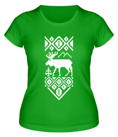 Женская футболка Узор с оленем