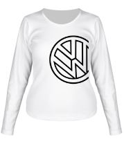 Женская футболка длинный рукав Вольксваген значок