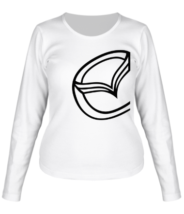 Женская футболка длинный рукав Мазда значок