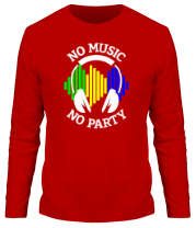 Мужская футболка длинный рукав No music - no party фото