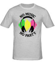Мужская футболка No music - no party фото