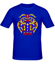 Мужская футболка Сова разноцветная мозаика фото