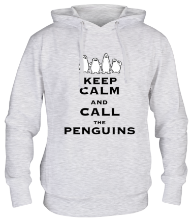 Толстовка худи Keep calm and call the penguins of madagascar
