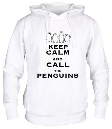 Толстовка худи Keep calm and call the penguins of madagascar