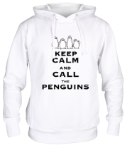 Толстовка худи Keep calm and call the penguins of madagascar фото