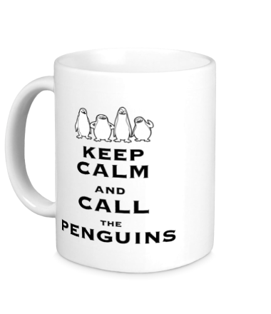 Кружка Keep calm and call the penguins of madagascar