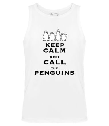 Мужская майка Keep calm and call the penguins of madagascar