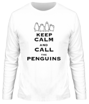 Мужская футболка длинный рукав Keep calm and call the penguins of madagascar фото