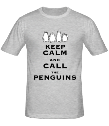 Мужская футболка Keep calm and call the penguins of madagascar
