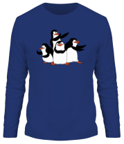 Мужская футболка длинный рукав Пингвины из Мадагаскара фото