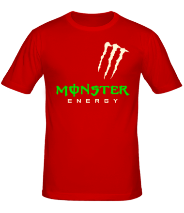 Мужская футболка Monster energy shoulder (glow)