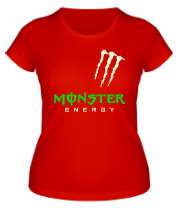 Женская футболка Monster energy shoulder (glow) фото