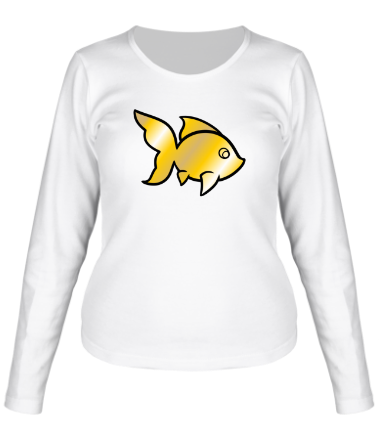 Женская футболка длинный рукав Золотая рыбка