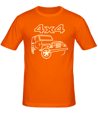 Мужская футболка 4x4 внедорожники (свет)