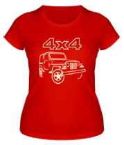 Женская футболка 4x4 внедорожники (свет) фото