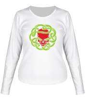 Женская футболка длинный рукав Череп с кельтскими узорами фото