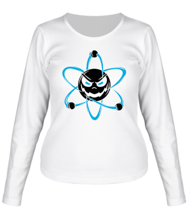 Женская футболка длинный рукав Злой атом
