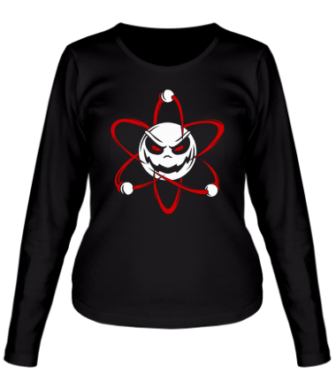 Женская футболка длинный рукав Злой атом