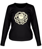 Женская футболка длинный рукав Череп с кельтскими узорами (свет) фото
