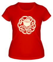 Женская футболка Череп с кельтскими узорами (свет) фото