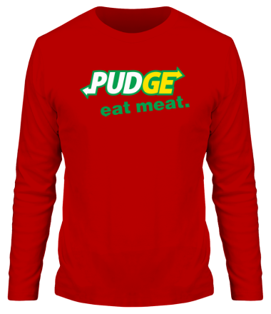 Мужская футболка длинный рукав Pudge - Eat Meat