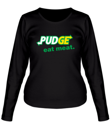 Женская футболка длинный рукав Pudge - Eat Meat