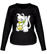 Женская футболка длинный рукав Рок - кот фото