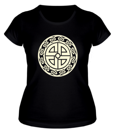Женская футболка Кельтский щит (руна)(свет)