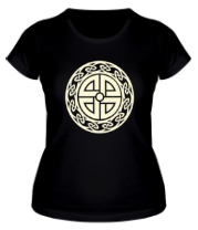 Женская футболка Кельтский щит (руна)(свет) фото