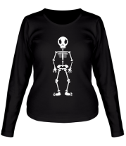 Женская футболка длинный рукав Скелетик фото