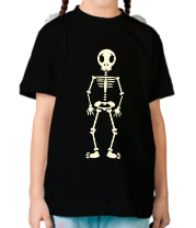Детская футболка Скелетик (свет) фото