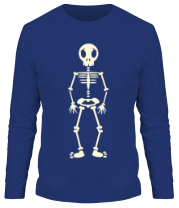 Мужская футболка длинный рукав Скелетик (свет) фото