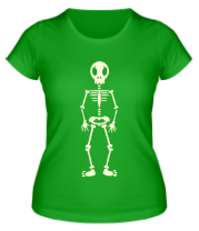 Женская футболка Скелетик (свет) фото