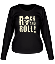 Женская футболка длинный рукав Rock and roll (свет) фото