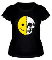 Женская футболка Смайлик черепок фото
