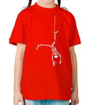 Детская футболка Висячий скелетик фото