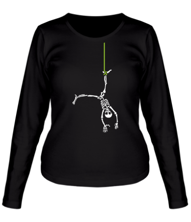 Женская футболка длинный рукав Висячий скелетик