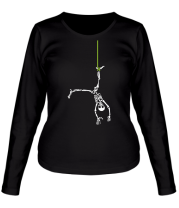 Женская футболка длинный рукав Висячий скелетик фото
