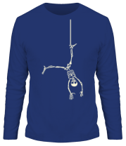 Мужская футболка длинный рукав Висячий скелетик (свет) фото