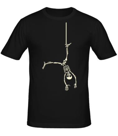 Мужская футболка Висячий скелетик (свет)