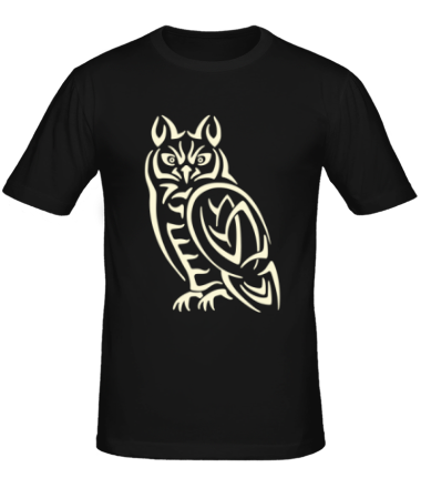 Мужская футболка Сова кельтский орнамент (свет)